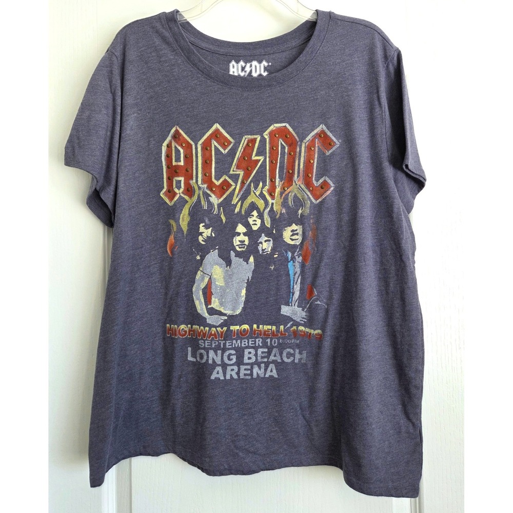 Lucky Brand AC/DC Highway to Hell 1979 Long Beach Arena Graphic Band Tee Sz XL